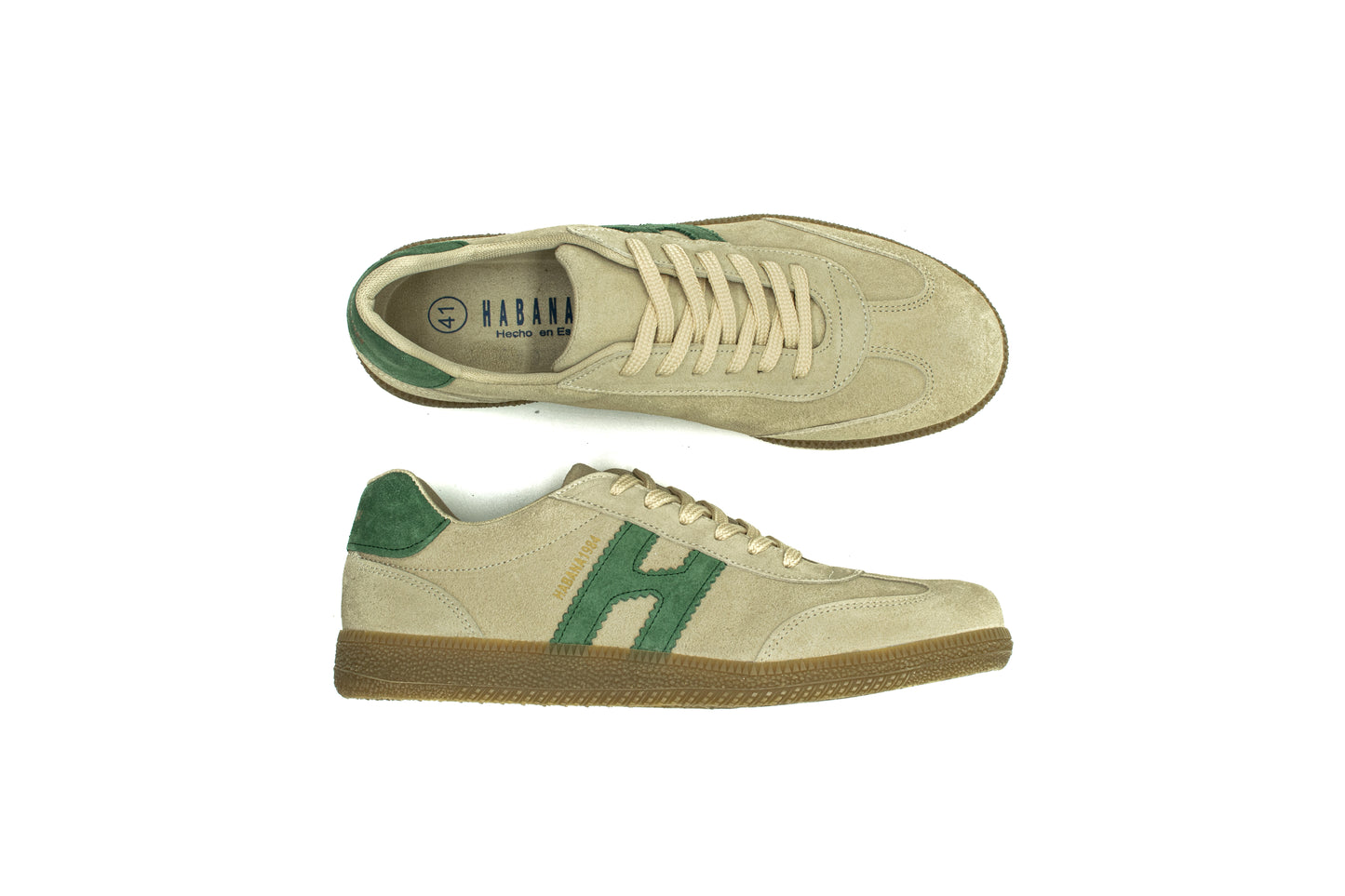 Zapatillas Habana de piel en crudo