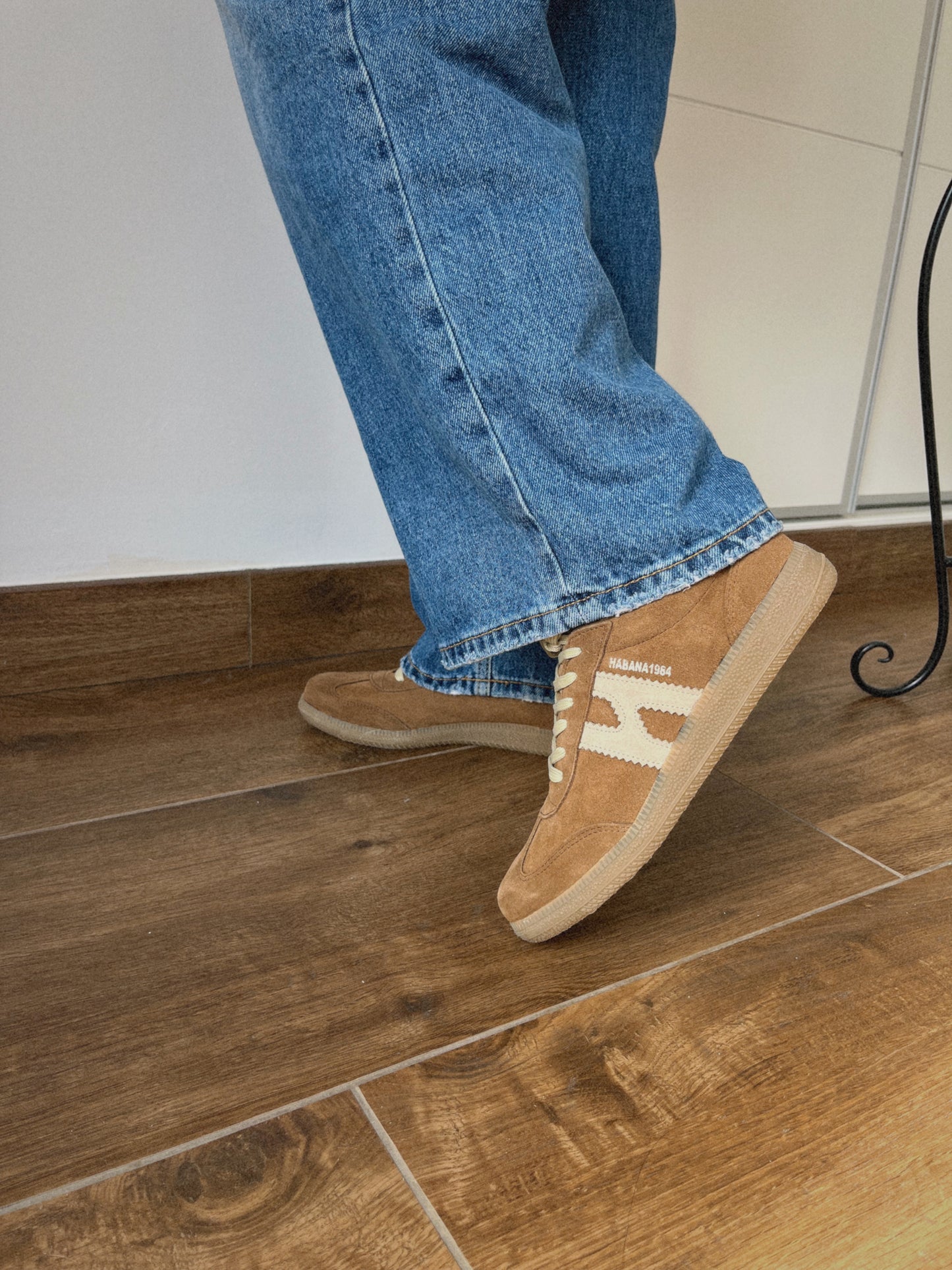 Zapatillas Habana de piel en visón