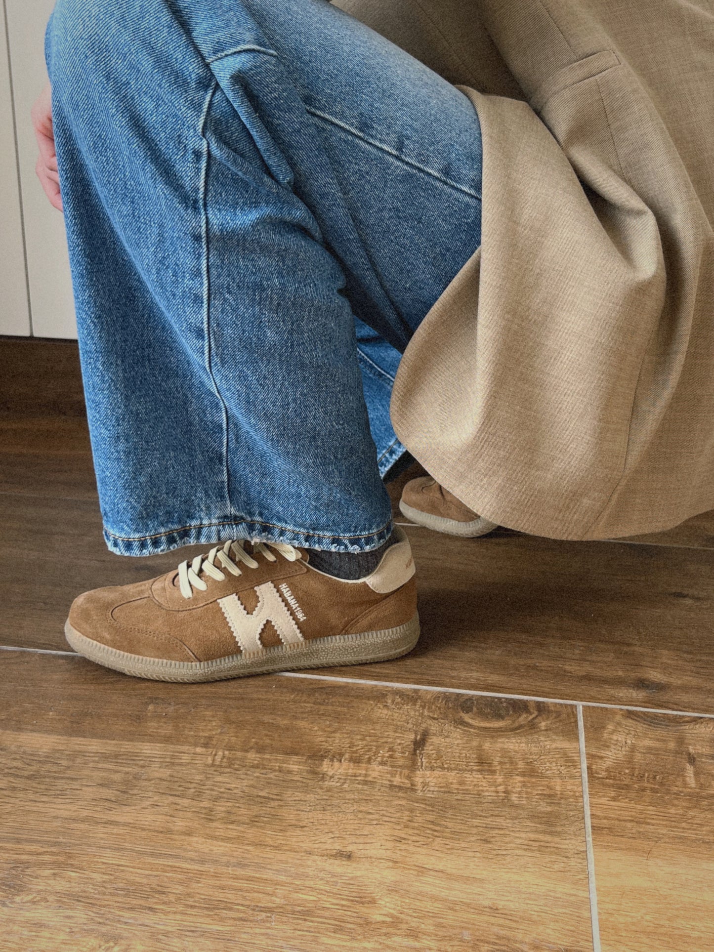 Zapatillas Habana de piel en visón