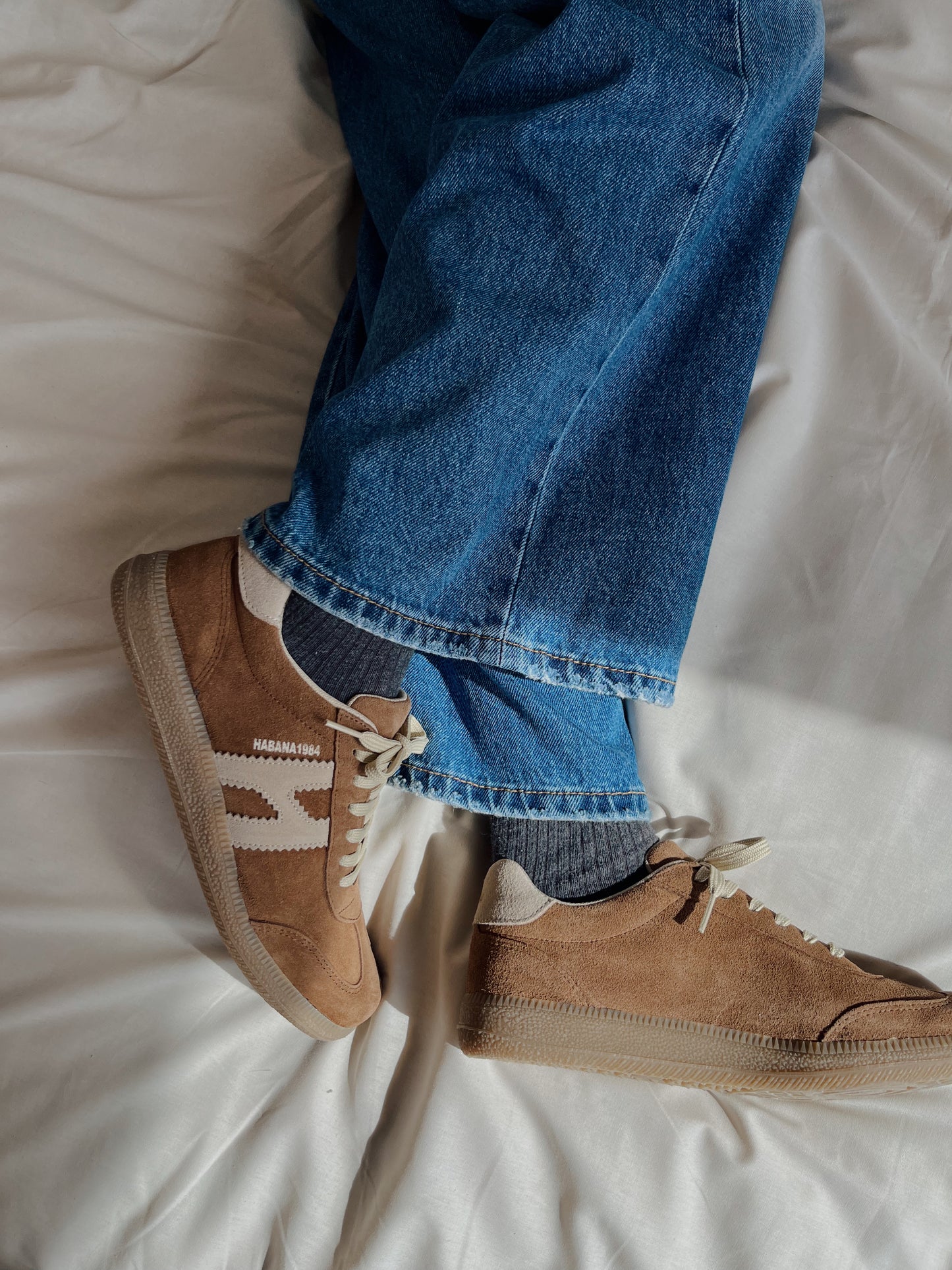 Zapatillas Habana de piel en visón
