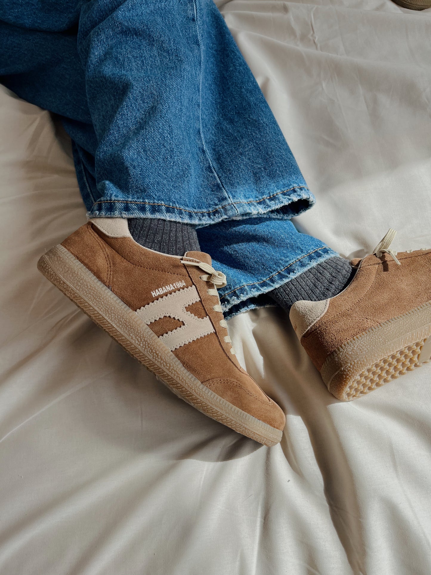 Zapatillas Habana de piel en visón