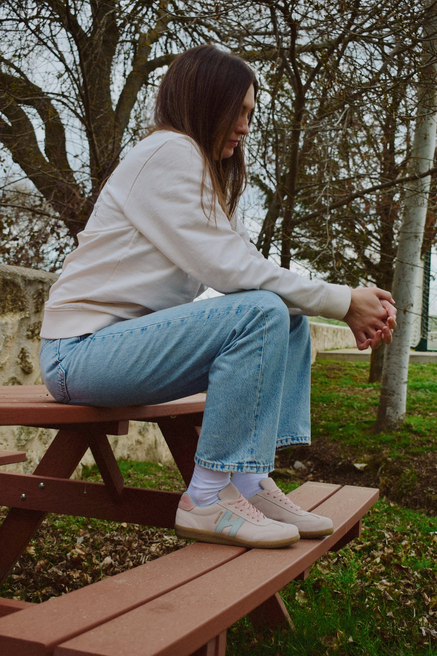 Zapatillas Habana en piel color nude