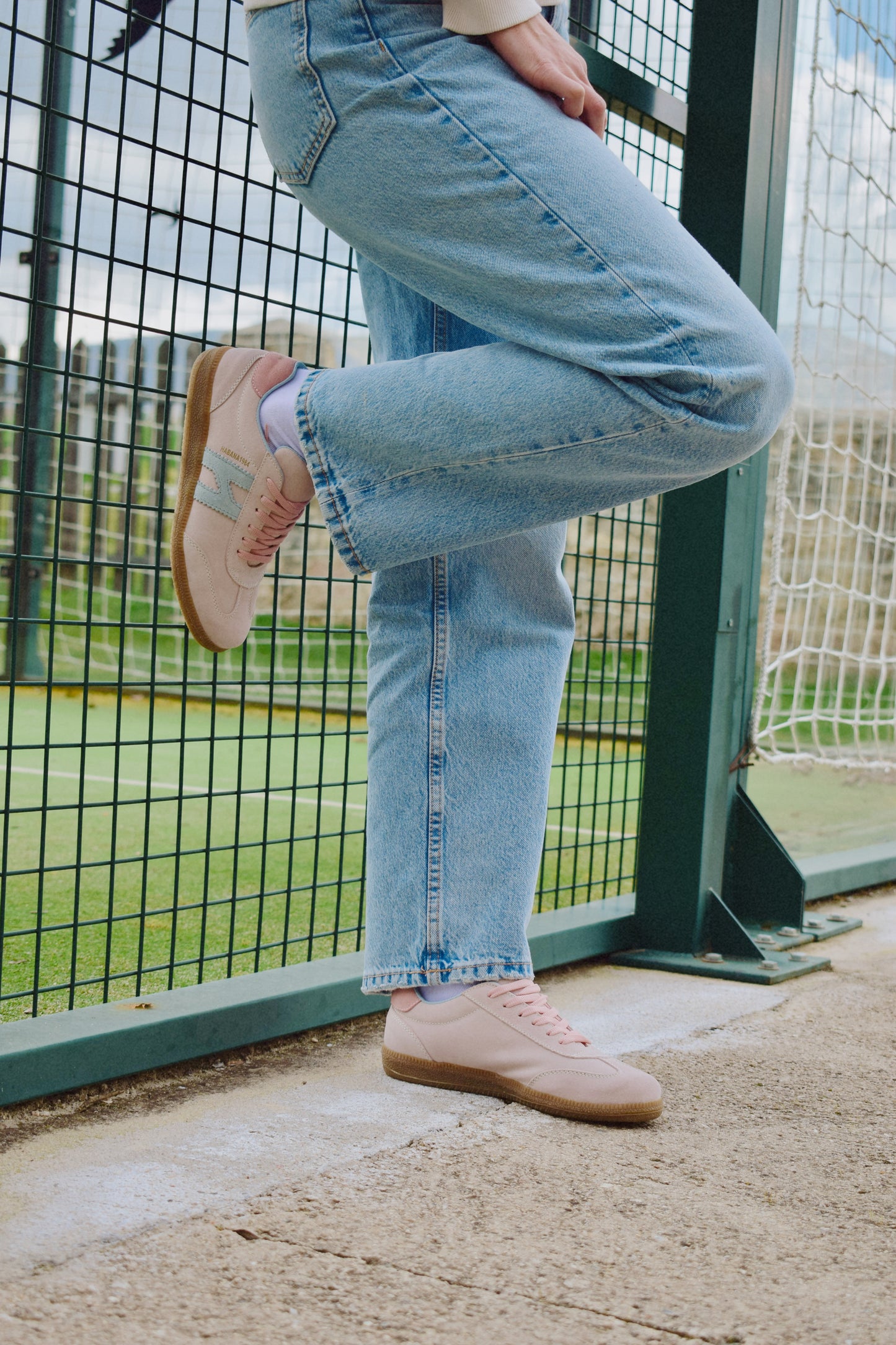 Zapatillas Habana en piel color nude